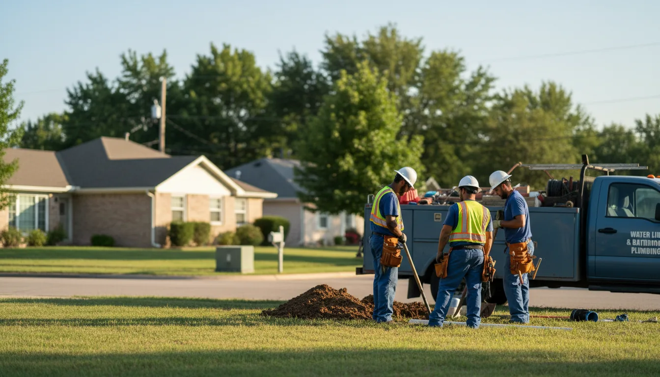Residential water line and bathroom plumbing service in Knifley, KY